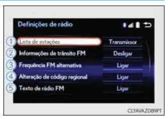 Alterar as configurações de rádio FMs