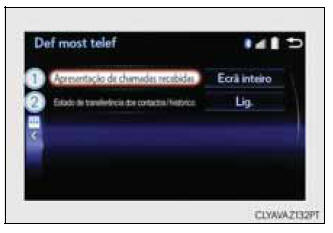 Configurações do mostrador do telefone