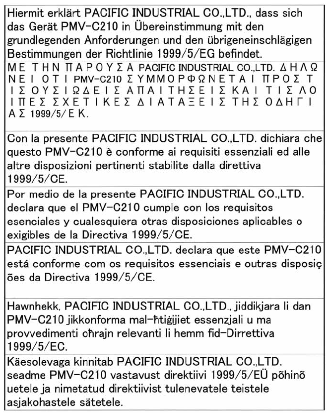 Certificação para o sistema de aviso da pressão dos pneus