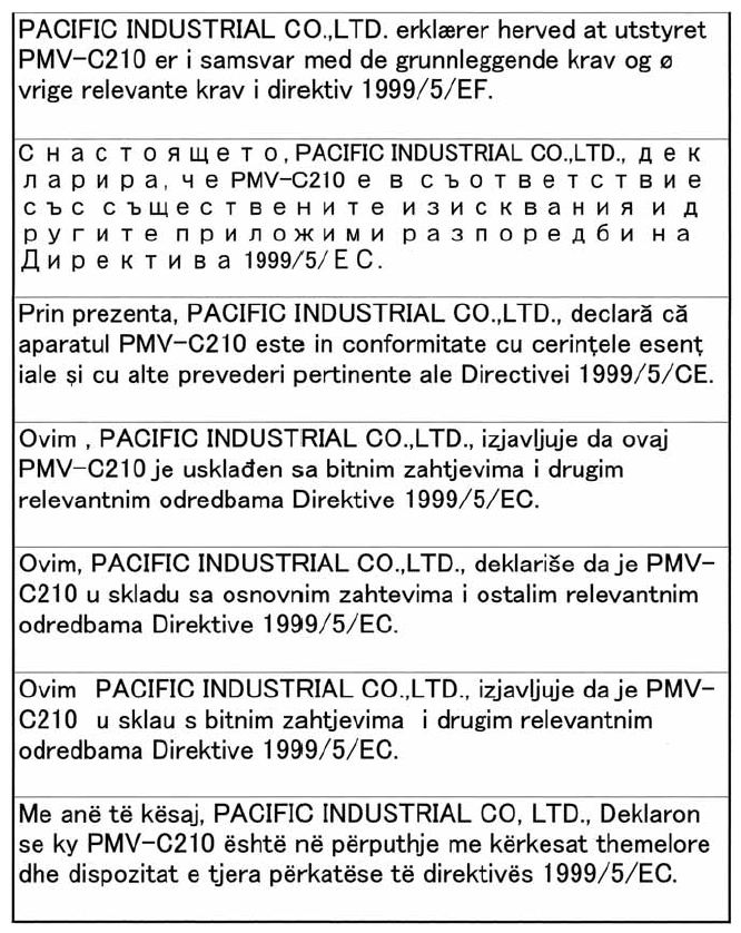 Certificação para o sistema de aviso da pressão dos pneus