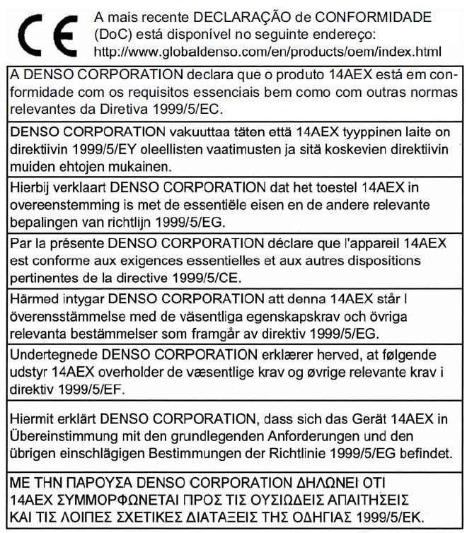 Certification for the smart entry & start system