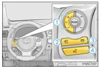 Operar o dispositivo com Bluetooth usando os interruptores áudio no volante