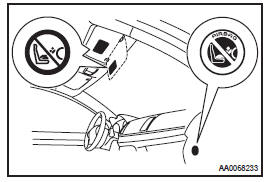 Não instale sistema de segurança para crianças em veículos equipados com airbag para o passageiro dianteiro