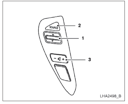 Interruptor do volante de direção para controle de áudio (se equipado)